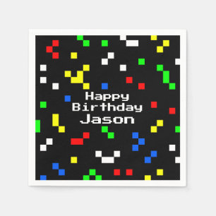 Serviette En Papier Motif graphique de jeu vidéo rétro 8 bits