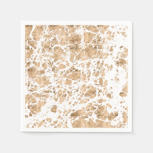 Serviette En Papier motif graphique en marbre rose en or (Devant)