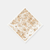 Serviette En Papier motif graphique en marbre rose en or (Coin)