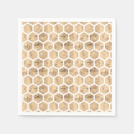 Serviette En Papier motif graphique en nid d'or rose (Devant)