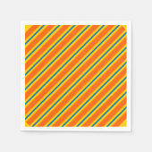 Serviette En Papier Motif Gras Bleu, Orange Et Jaune (Devant)