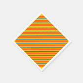 Serviette En Papier Motif Gras Bleu, Orange Et Jaune (Coin)