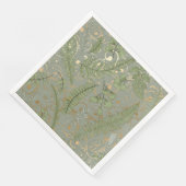 Serviette En Papier Motif Green et Gold Fern (Coin)