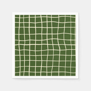 Serviette En Papier Motif Grille Instable Vert Sombre Halloween