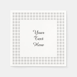 Serviette En Papier Motif gris blanc En vichy
