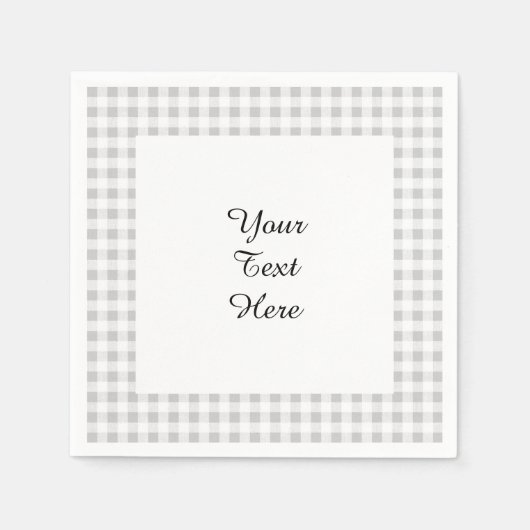 Serviette En Papier Motif gris blanc En vichy (Devant)