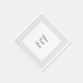 Serviette En Papier Motif gris blanc En vichy (Coin)