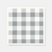 Serviette En Papier Motif gris et blanc En vichy (Devant)