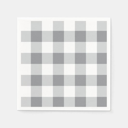Serviette En Papier Motif gris et blanc En vichy (Devant)