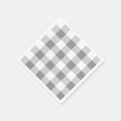 Serviette En Papier Motif gris et blanc En vichy (Coin)