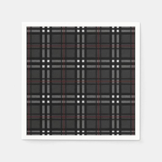 Serviette En Papier Motif gris et noir classique (Devant)