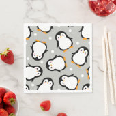 Serviette En Papier Motif gris motif de pingouin mignon (En situation)