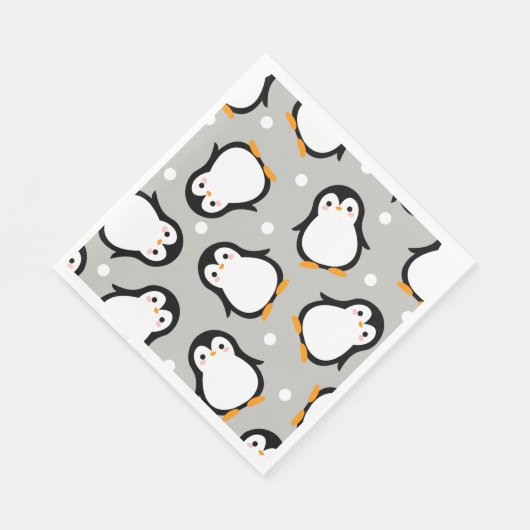 Serviette En Papier Motif gris motif de pingouin mignon (Coin)
