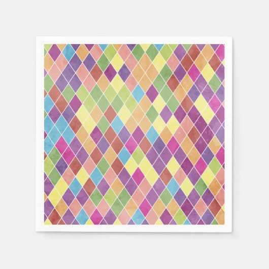 Serviette En Papier Motif Grunge Harlequin (Devant)