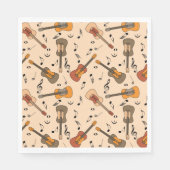 Serviette En Papier Motif Guitare Music Notes (Devant)