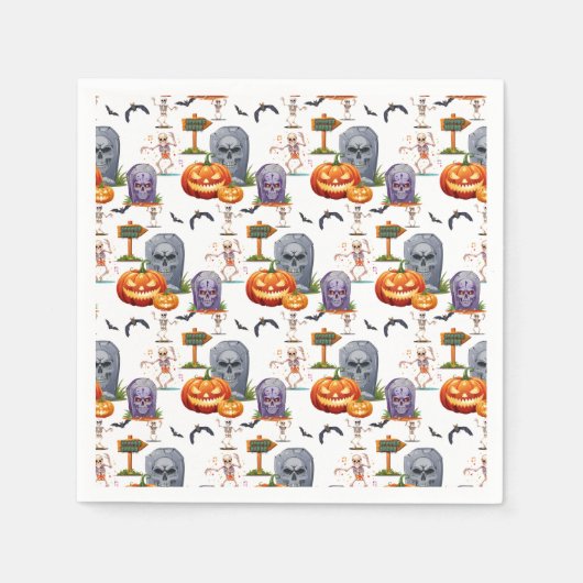 Serviette En Papier Motif Halloween activé (Devant)