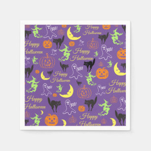Serviette En Papier Motif Halloween Violet