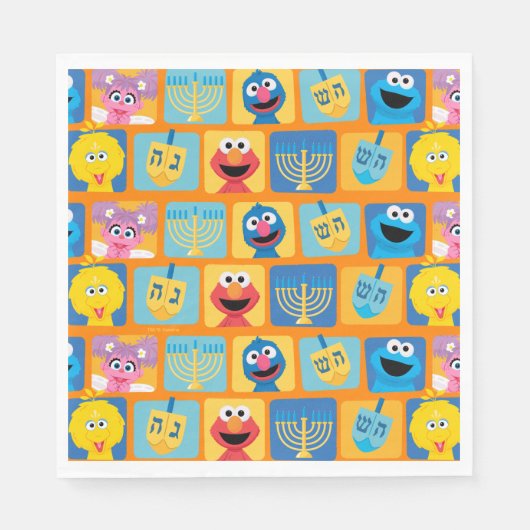 Serviette En Papier Motif Hanoukka de Sesame Street (Devant)