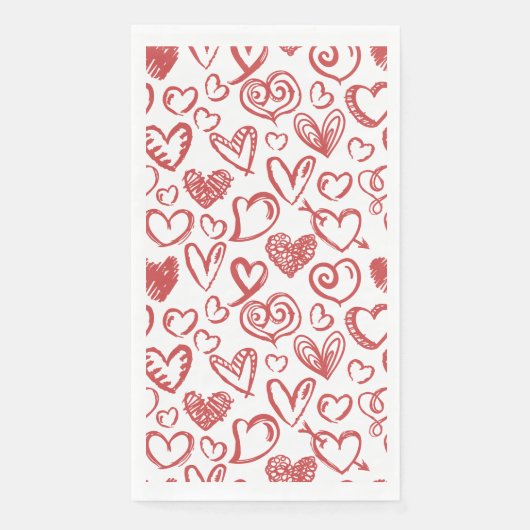Serviette En Papier Motif Heart Love Romance Valentine's Day Mariage (Devant)