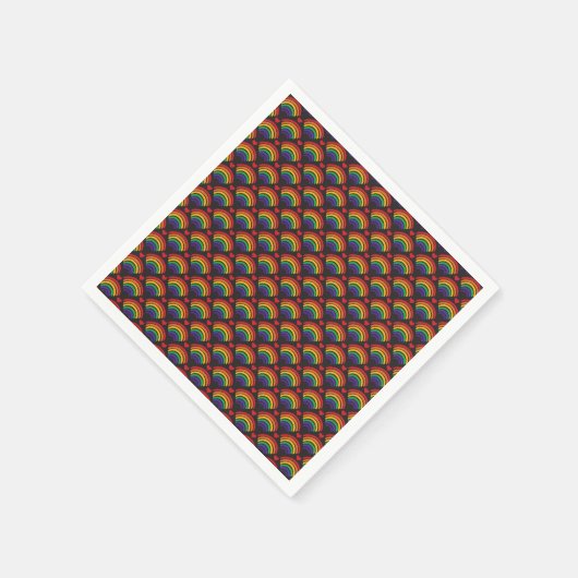 Serviette En Papier Motif Heart & Rainbows (Coin)