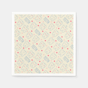 Serviette En Papier Motif heureux en pastel de dents