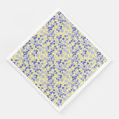 Serviette En Papier Motif Hexagon 01b.Bleu. Jaune (Coin)