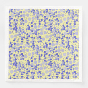 Serviette En Papier Motif Hexagon 01b.Bleu. Jaune