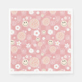 Serviette En Papier Motif hippie Super rose rétro À damiers (Devant)