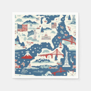 Serviette En Papier Motif historique vintage-américain (2)