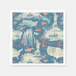 Serviette En Papier Motif historique vintage-américain (3)