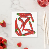Serviette En Papier Motif Hot Red Chili Peppers (En situation)