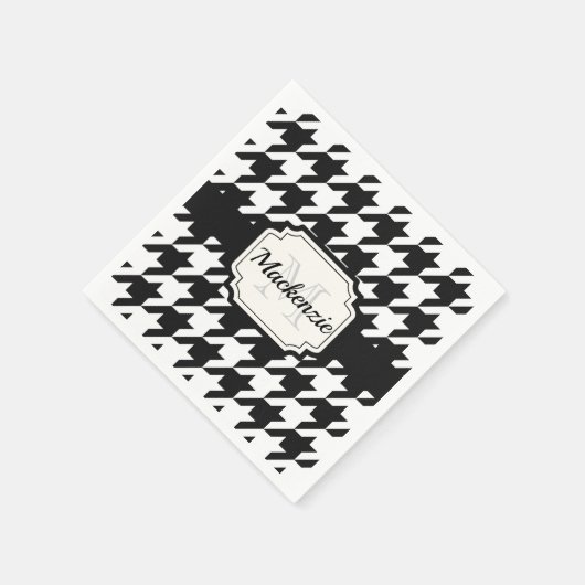 Serviette En Papier Motif Houndstooth (Coin)