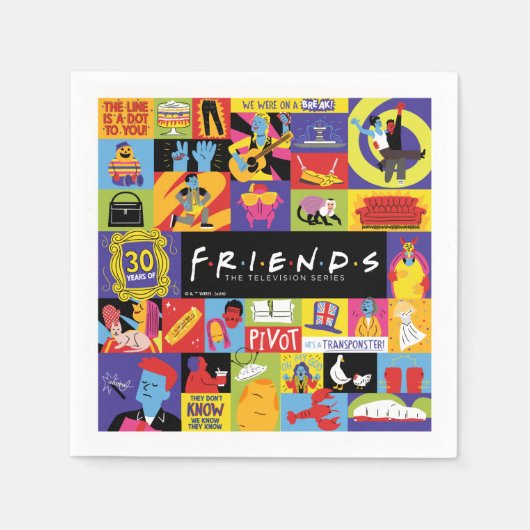Serviette En Papier Motif Iconic FRIENDS™ (Devant)
