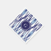 Serviette En Papier Motif ikat bleu et blanc chic (Coin)