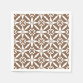 Serviette En Papier Motif Ikat Star - Taupe Tan et Blanc (Devant)