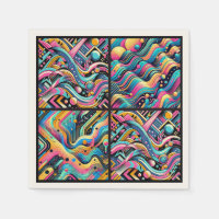 Motif imprimé abstrait néon coloré des années 90