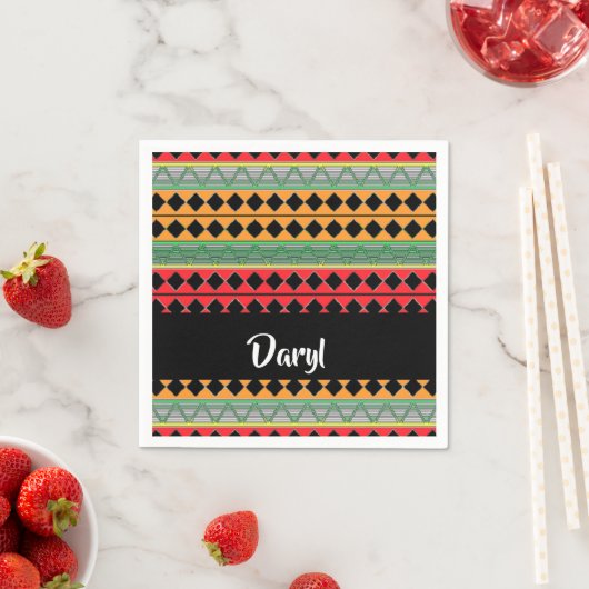 Serviette En Papier Motif imprimé africain (En situation)