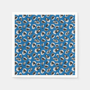 Serviette En Papier Motif imprimé animalier léopard bleu moderne