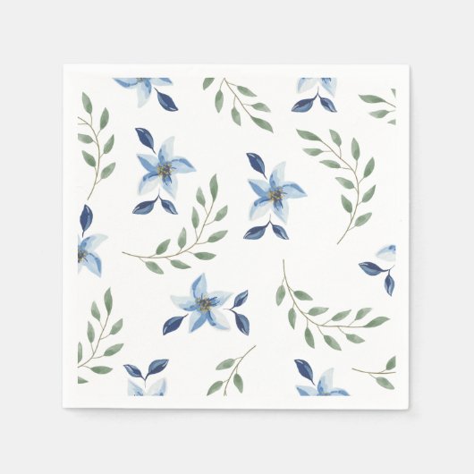 Serviette En Papier motif imprimé bleu floral sans couture (Devant)