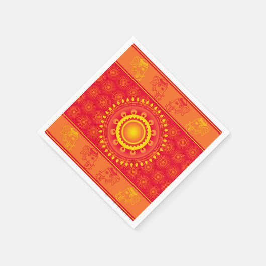 Serviette En Papier Motif indien (Coin)