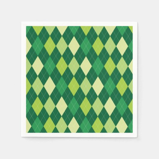Serviette En Papier Motif Jacquard vert (Devant)