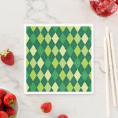 Serviette En Papier Motif Jacquard vert (En situation)