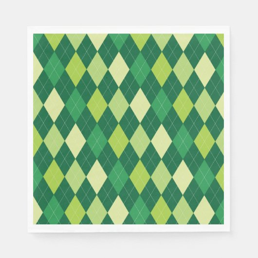 Serviette En Papier Motif Jacquard vert (Devant)
