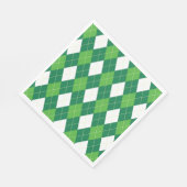 Serviette En Papier Motif Jacquard, vert et blanc (Coin)