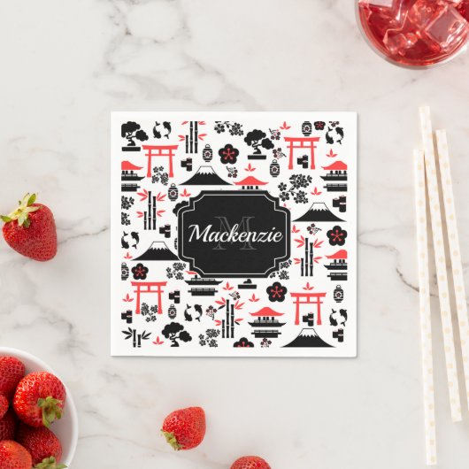 Serviette En Papier Motif japonais (En situation)