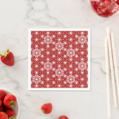 Serviette En Papier Motif japonais Asanoha - rouge foncé (En situation)