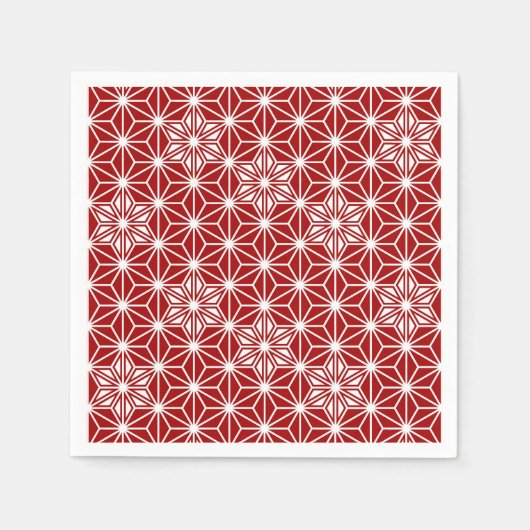 Serviette En Papier Motif japonais Asanoha - rouge foncé (Devant)