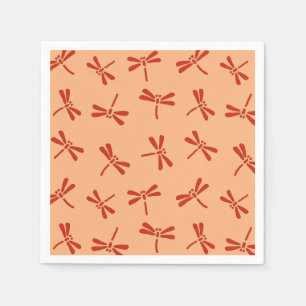 Serviette En Papier Motif japonais de libellules, Mandarin Orange