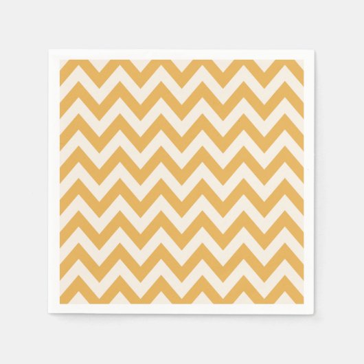 Serviette En Papier Motif Jaune Chevron Zigzag (Devant)