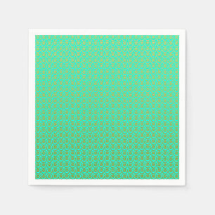 Serviette En Papier Motif jaune doré sur vert minty